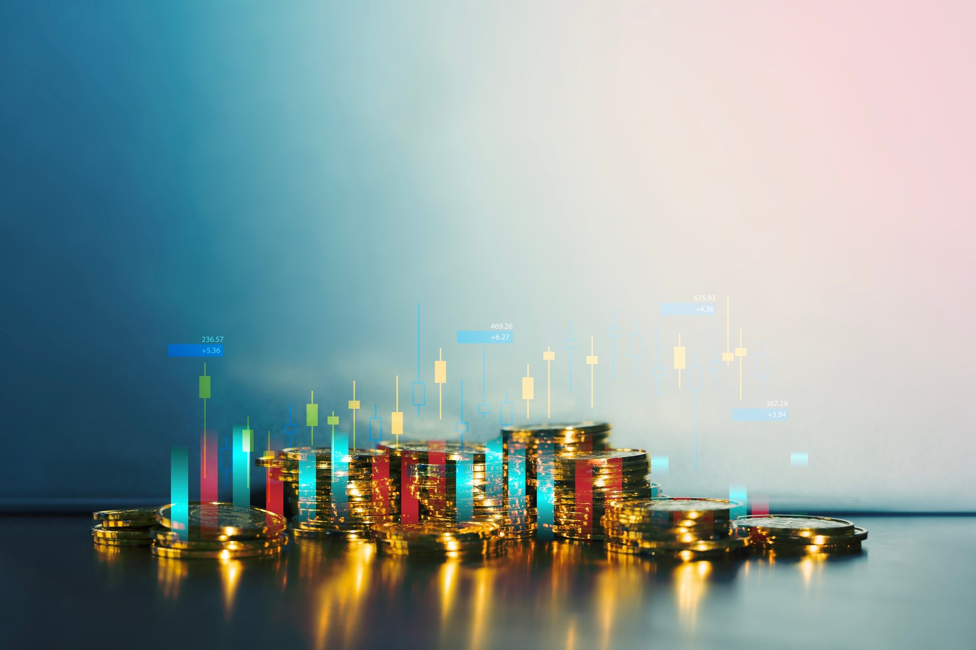 Gold coins and cryptocurrency